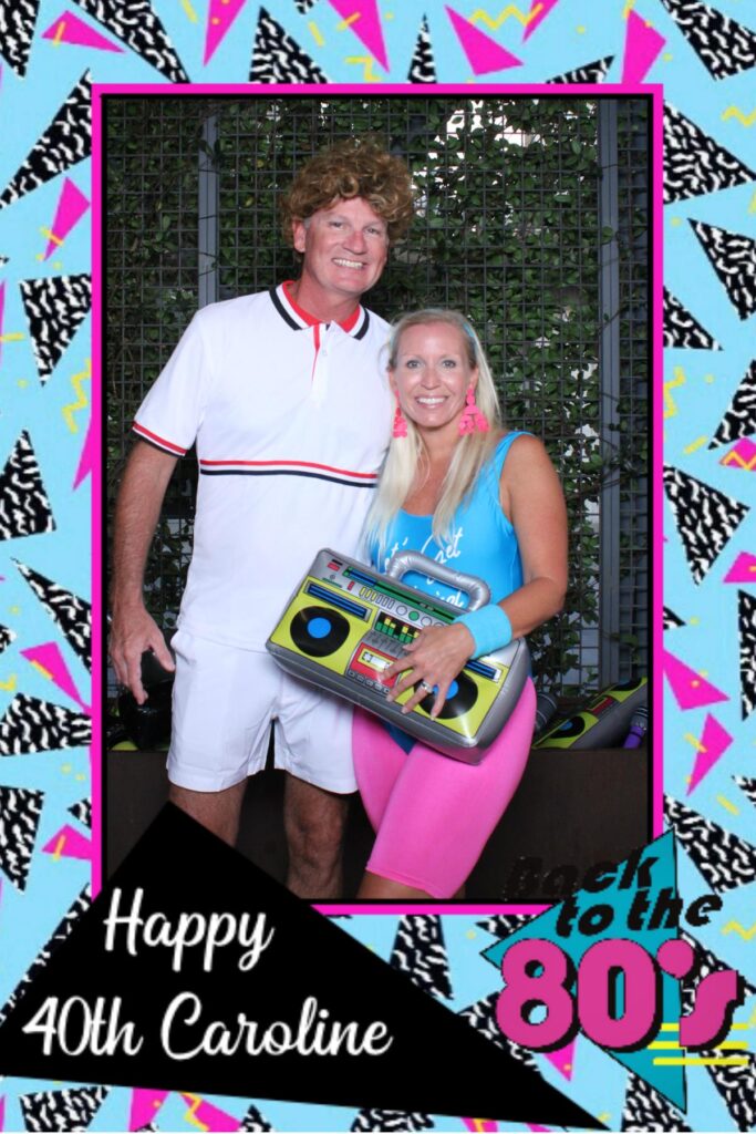 Fun 80's birthday party of two party-goers