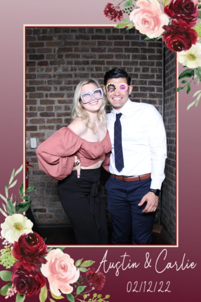 Photo of couple with floral custom photo border