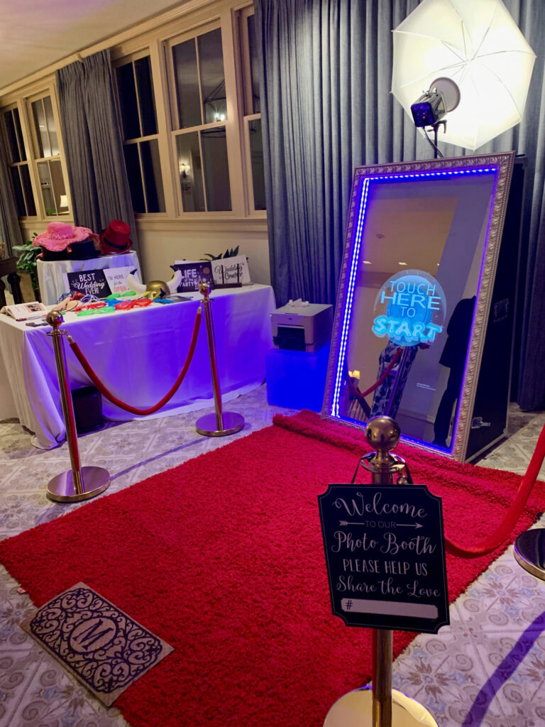 Interactive mirror photo both with red carpet display