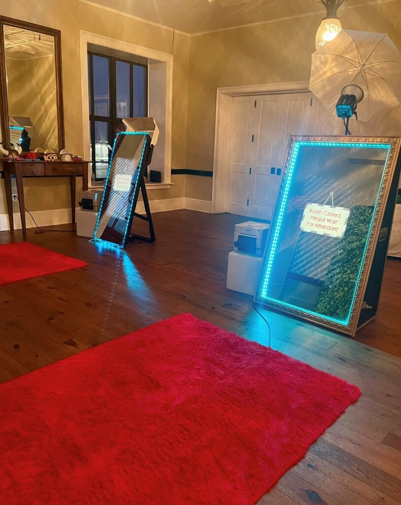 red carpet to mirror photo booth