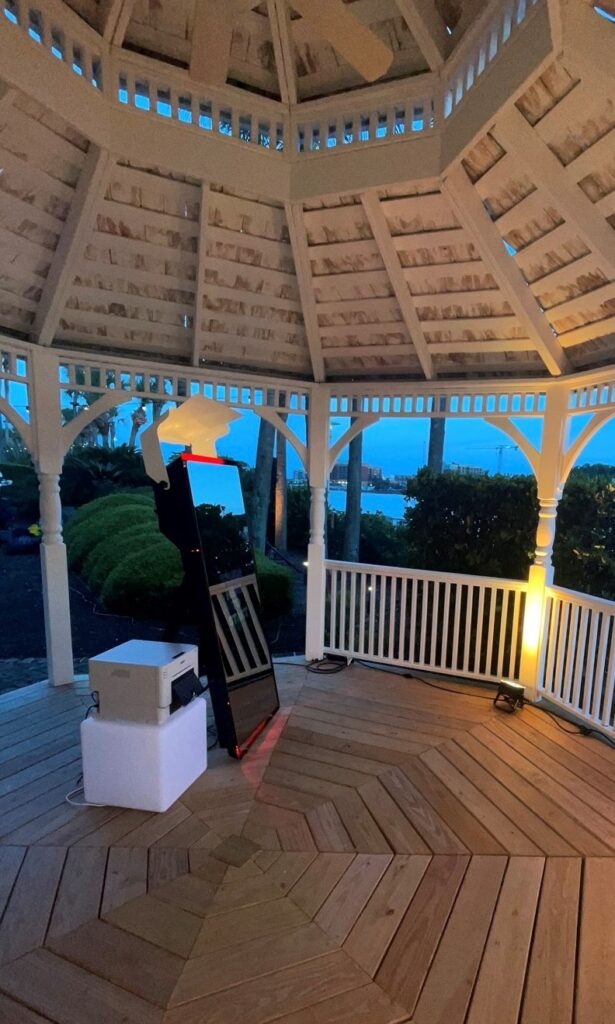 photo booth under large pavilion