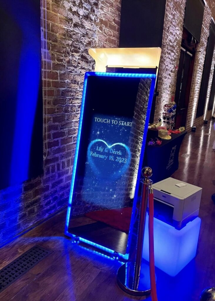touch screen photo booth at wedding